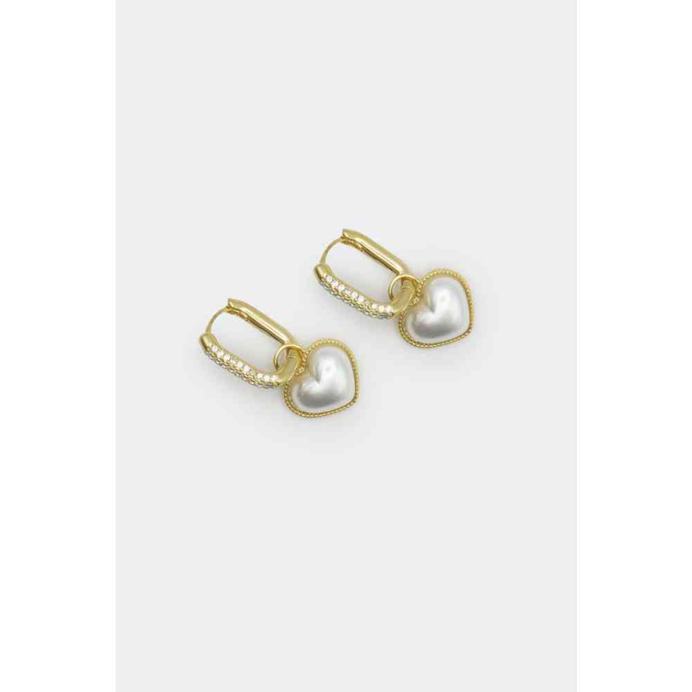 Voodoo Vixen - Square Hoop Heart Ohrringe - Goldfarben